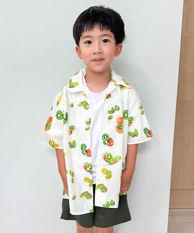 Kids/Kiwi Print Aloha Shirt