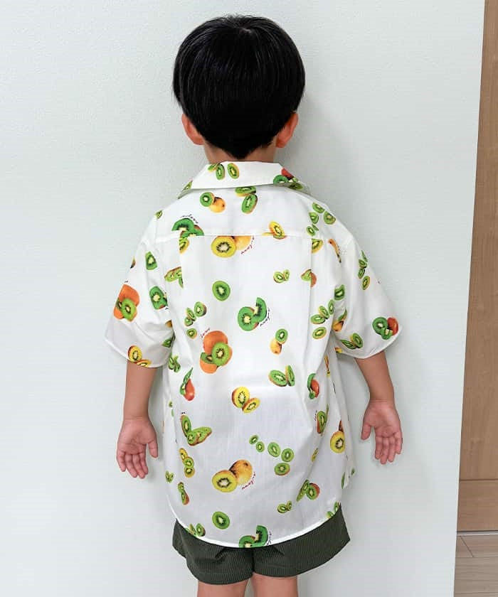 Kids/Kiwi Print Aloha Shirt