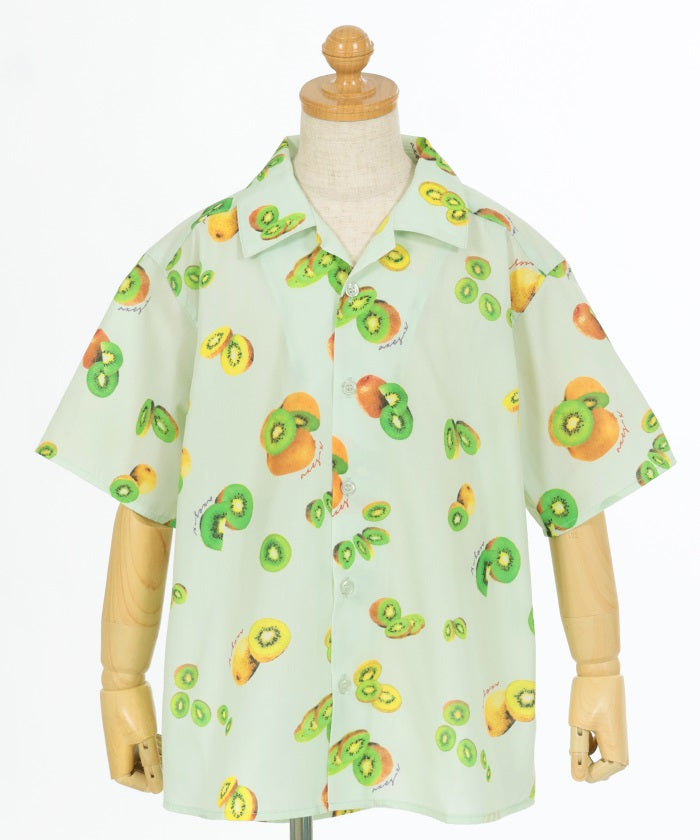 Kids/Kiwi Print Aloha Shirt