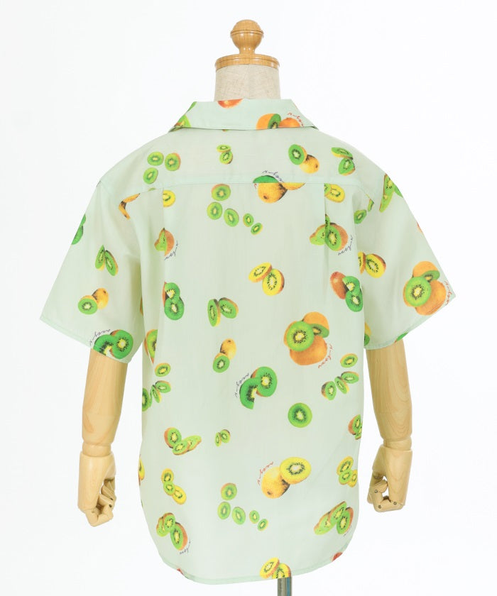 Kids/Kiwi Print Aloha Shirt