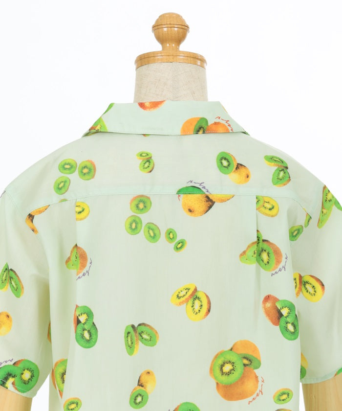 Kids/Kiwi Print Aloha Shirt