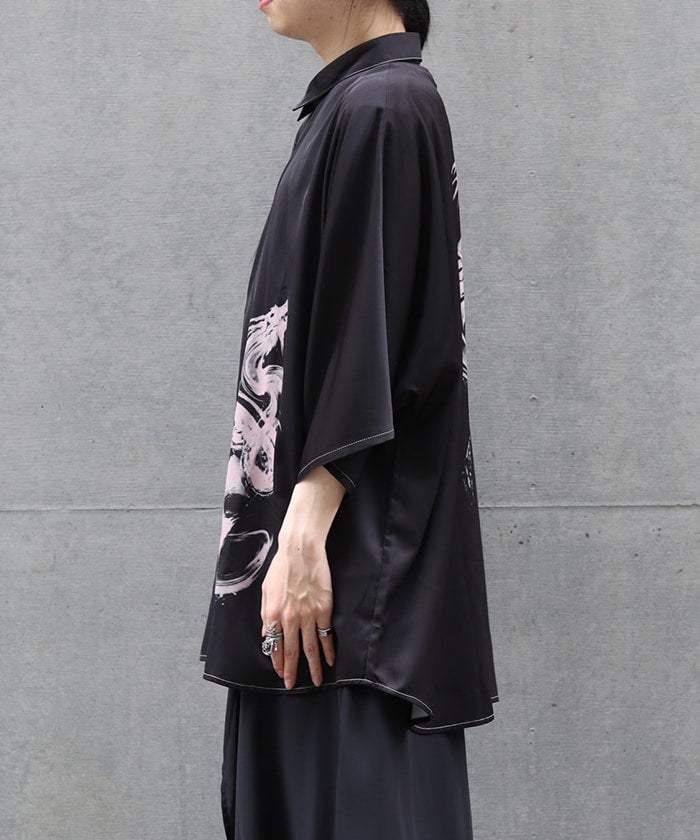 Rising Dragon Print Short Sleeve Shirt