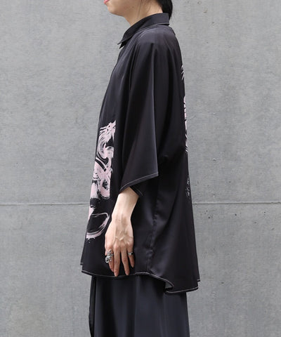 Rising Dragon Print Short Sleeve Shirt