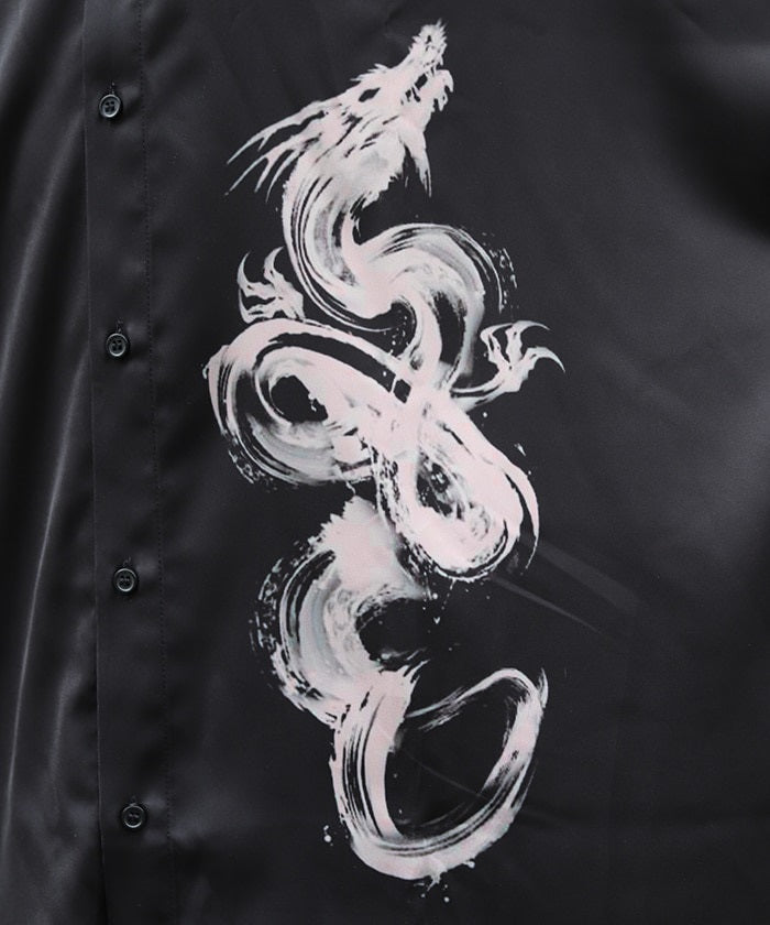 Rising Dragon Print Short Sleeve Shirt
