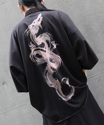 Rising Dragon Print Short Sleeve Shirt