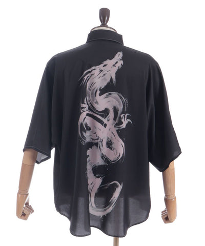 Rising Dragon Print Short Sleeve Shirt
