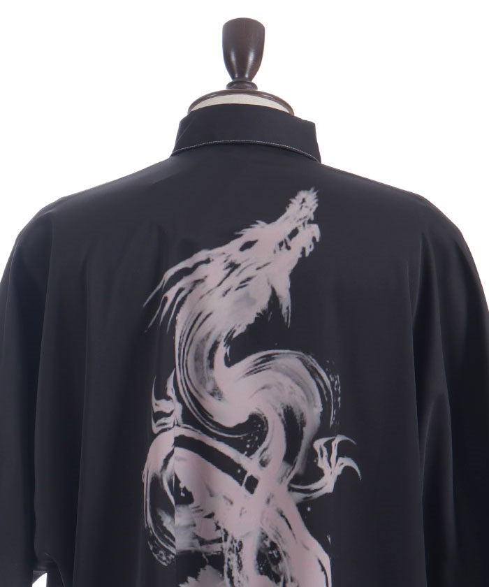 Rising Dragon Print Short Sleeve Shirt