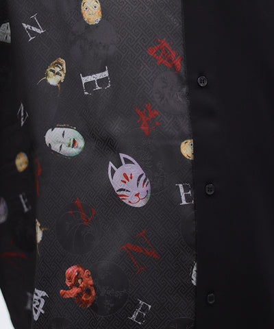 Japanese Mask Print Color Scheme Shirt