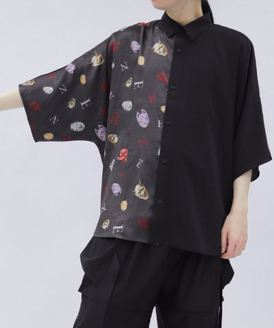 Japanese Mask Print Color Scheme Shirt