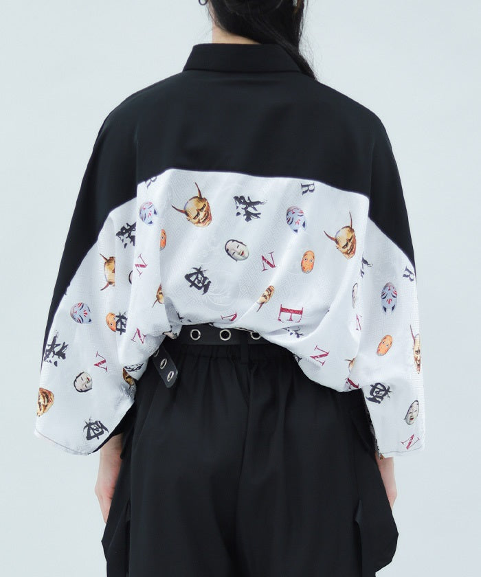 Japanese Mask Print Color Scheme Shirt