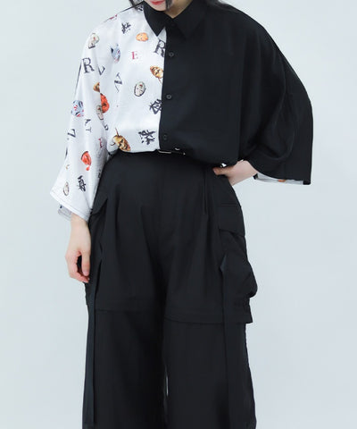 Japanese Mask Print Color Scheme Shirt