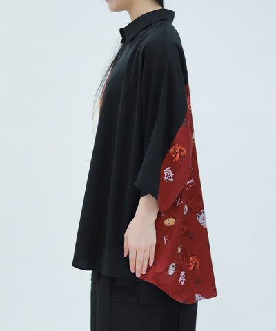 Japanese Mask Print Color Scheme Shirt