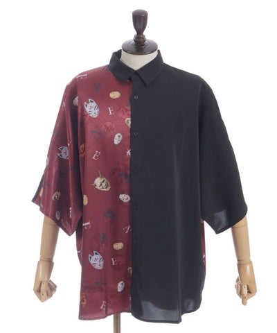 Japanese Mask Print Color Scheme Shirt
