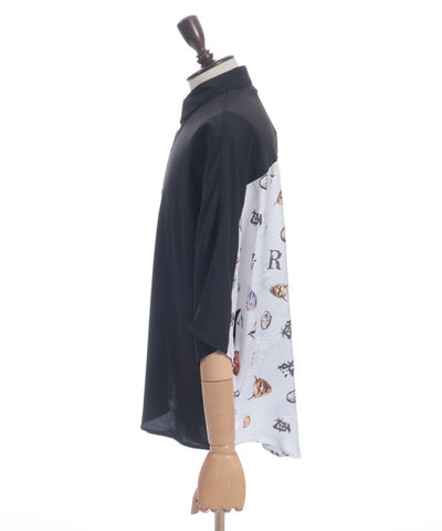 Japanese Mask Print Color Scheme Shirt