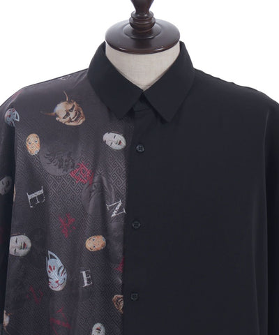 Japanese Mask Print Color Scheme Shirt