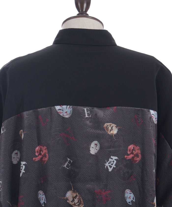 Japanese Mask Print Color Scheme Shirt