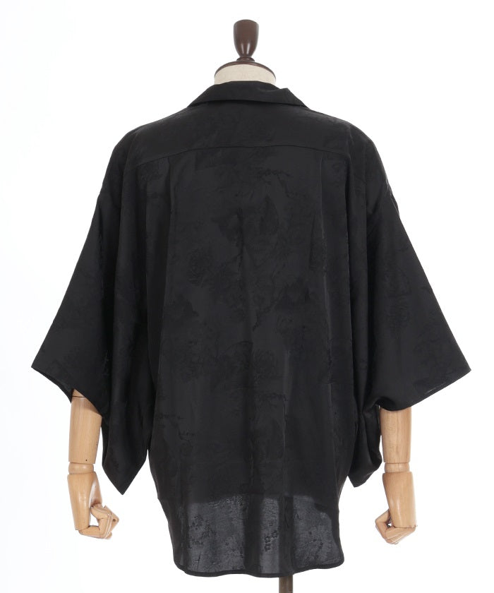 Hand Fan Jacquard Kimono Sleeve Shirt