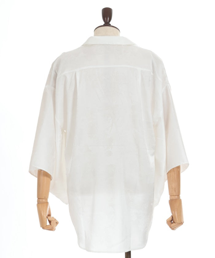 Hand Fan Jacquard Kimono Sleeve Shirt