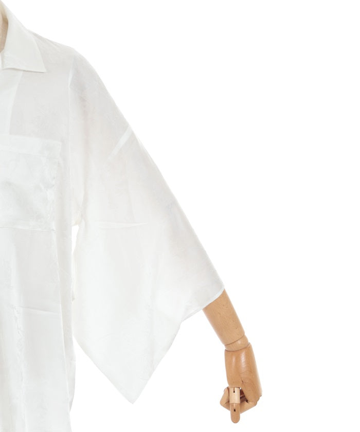 Hand Fan Jacquard Kimono Sleeve Shirt