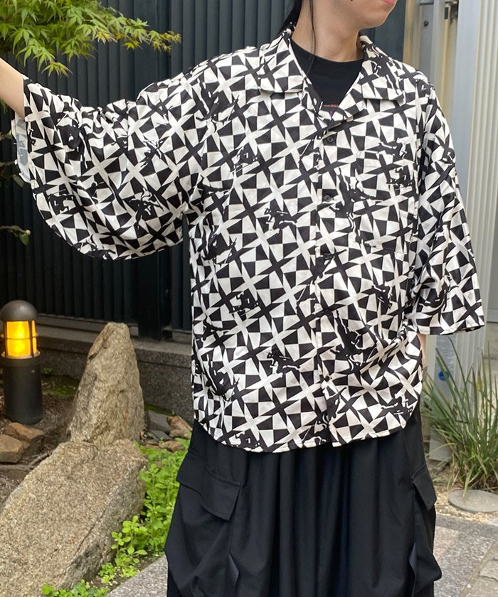 Ninja Pattern Kimono Sleeve Shirt