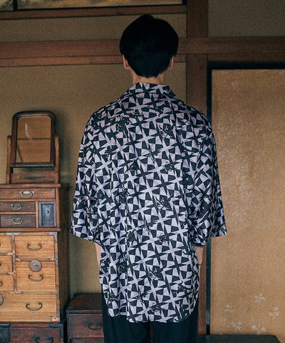 Ninja Pattern Kimono Sleeve Shirt