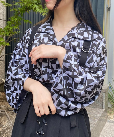 Ninja Pattern Kimono Sleeve Shirt