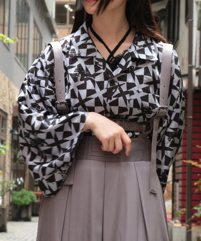 Ninja Pattern Kimono Sleeve Shirt