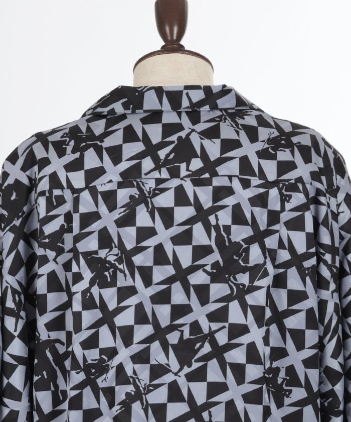 Ninja Pattern Kimono Sleeve Shirt