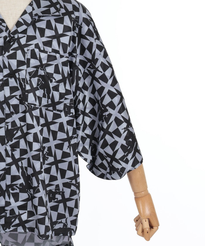 Ninja Pattern Kimono Sleeve Shirt