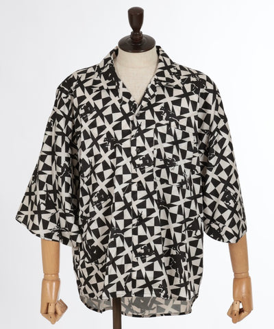 Ninja Pattern Kimono Sleeve Shirt