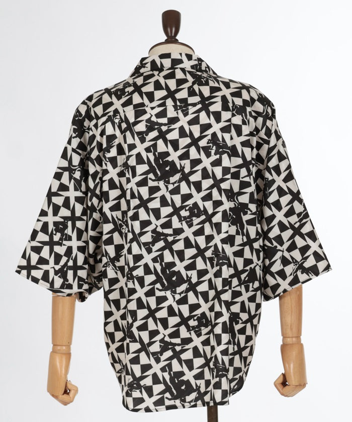 Ninja Pattern Kimono Sleeve Shirt