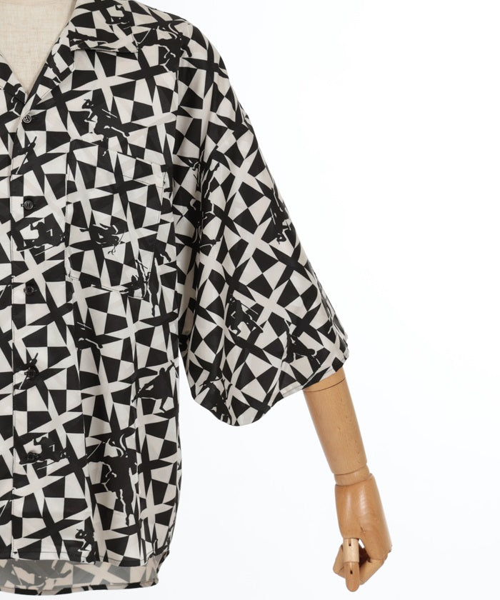 Ninja Pattern Kimono Sleeve Shirt