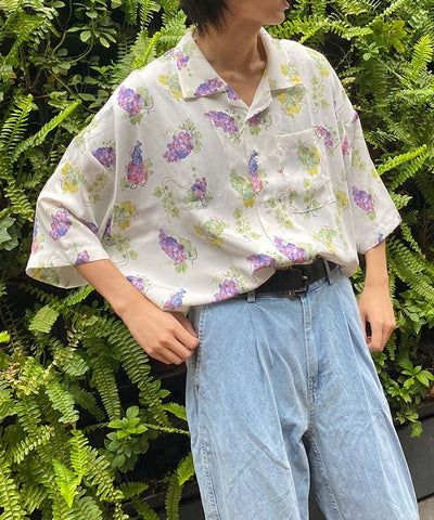 Grape Print Aloha Shirt