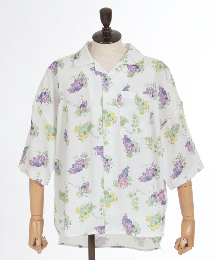 Grape Print Aloha Shirt