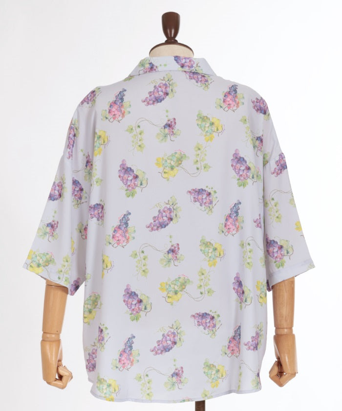 Grape Print Aloha Shirt