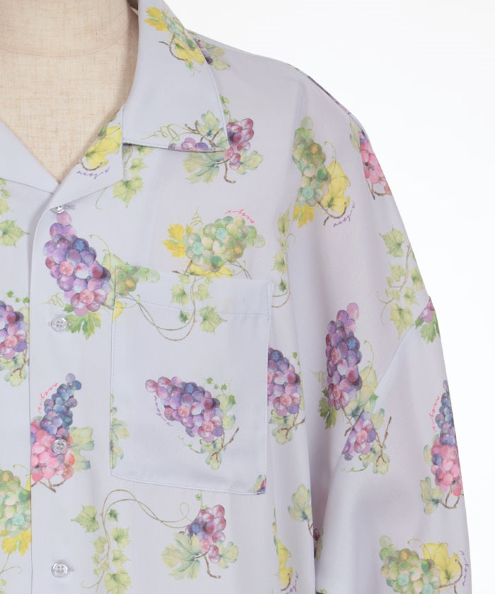 Grape Print Aloha Shirt