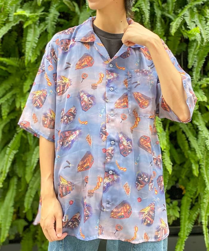 Japanese Festival Stalls Pattern Shirt