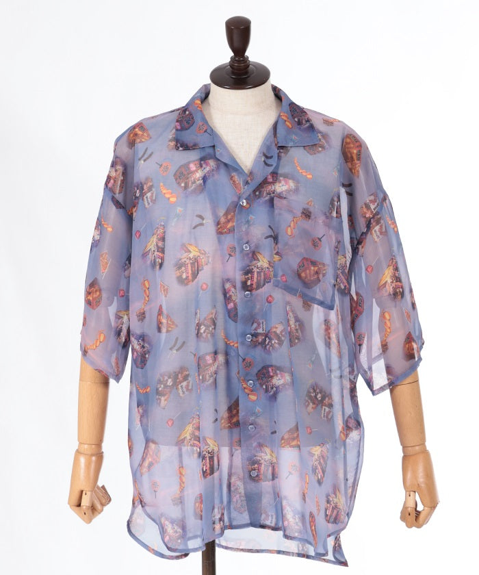 Japanese Festival Stalls Pattern Shirt