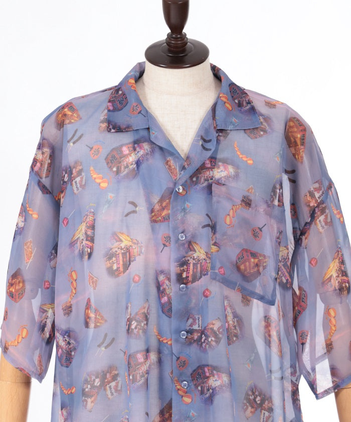 Japanese Festival Stalls Pattern Shirt