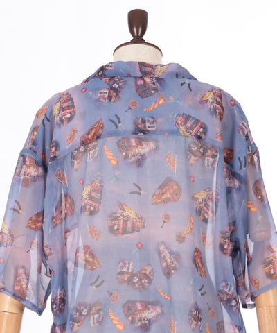 Japanese Festival Stalls Pattern Shirt