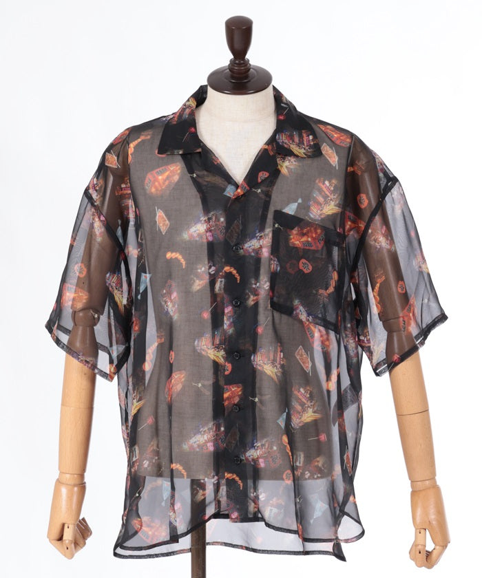 Japanese Festival Stalls Pattern Shirt