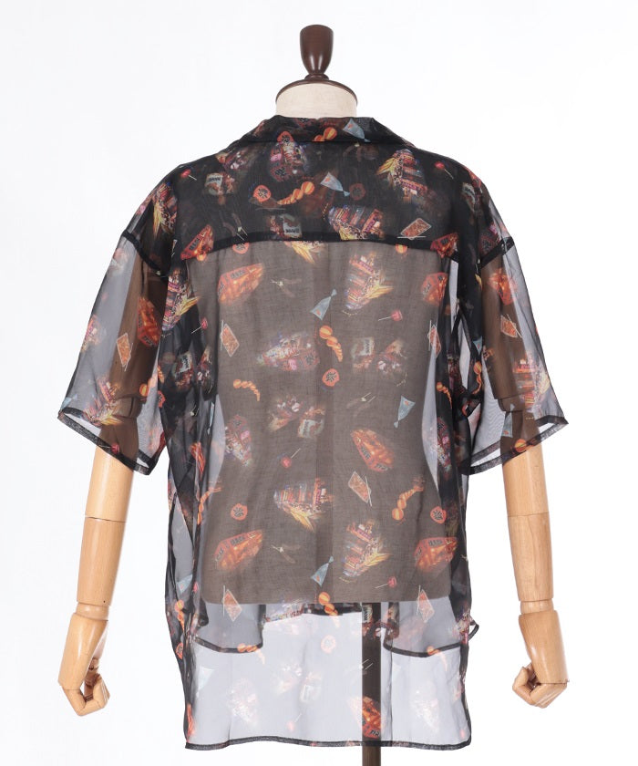 Japanese Festival Stalls Pattern Shirt