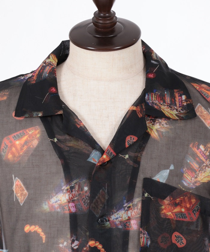 Japanese Festival Stalls Pattern Shirt