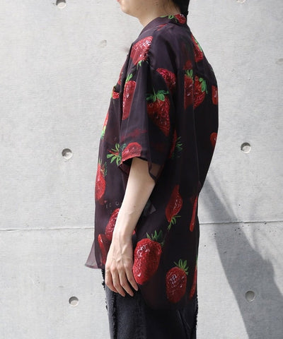 Strawberry Print Sheer Shirt