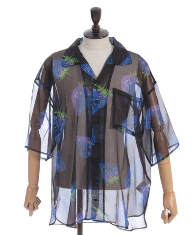 Strawberry Print Sheer Shirt