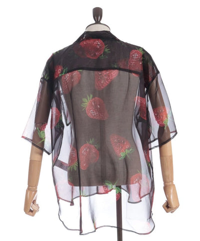 Strawberry Print Sheer Shirt