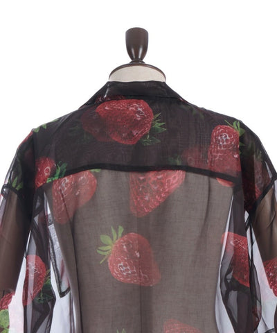 Strawberry Print Sheer Shirt