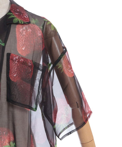 Strawberry Print Sheer Shirt