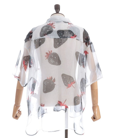 Strawberry Print Sheer Shirt