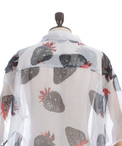 Strawberry Print Sheer Shirt
